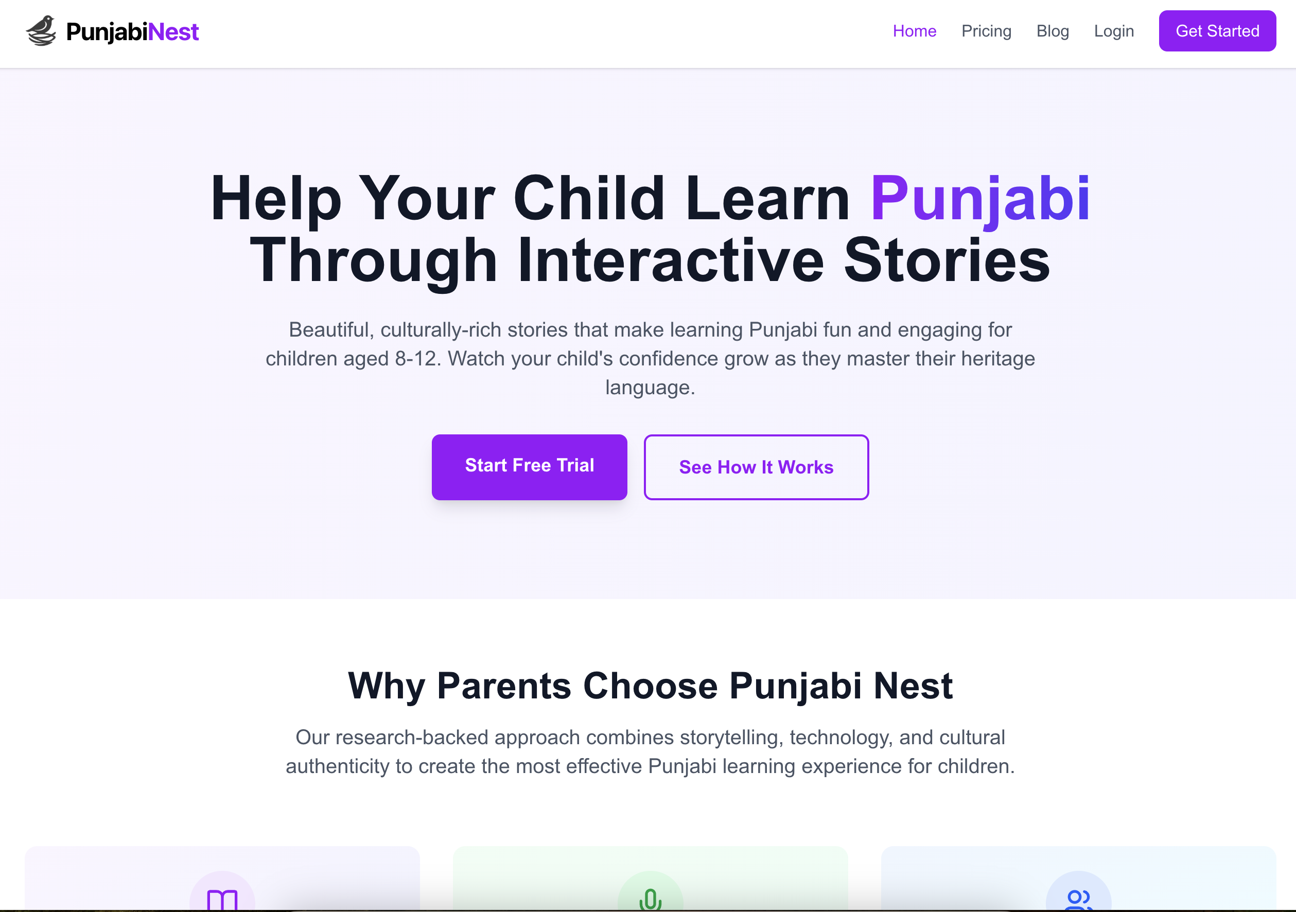 PunjabiNest Punjabi Learning - WordPress Website